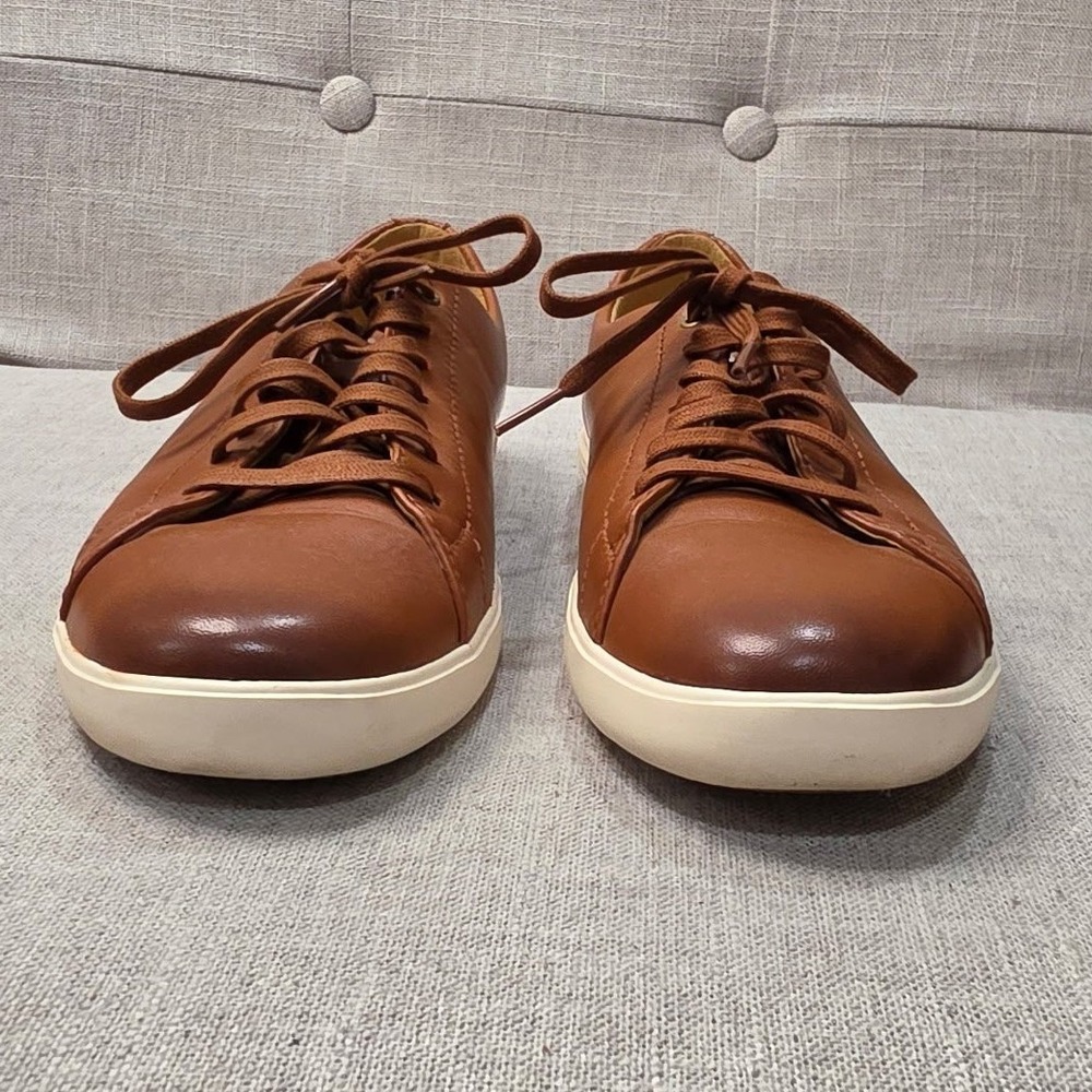 Cole Haan Mens Grand Crosscourt II Leather Sneakers British Tan C26521 Size 7M